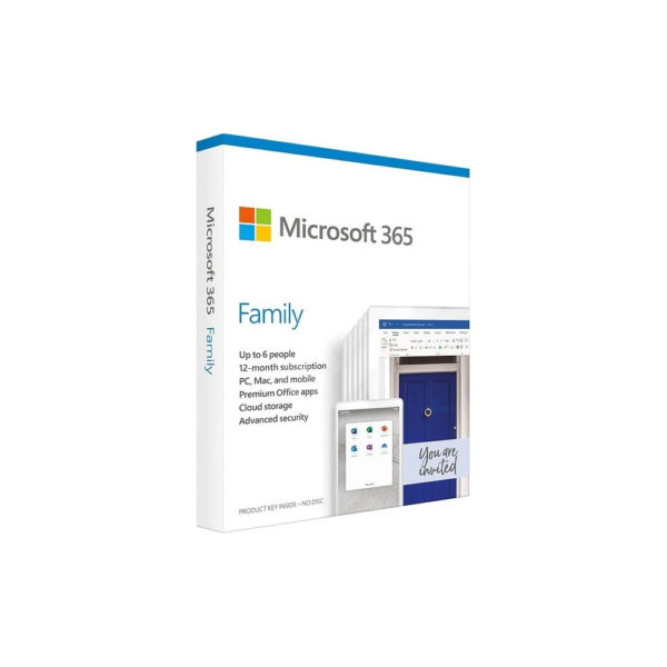 Microsoft 365 Family English Subscr 1YR Africa Only Medialess P6 (5USERS 5 DEVIC