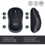 Mouse - LOGITECH Wireless Mouse M185 - Swift-Grey - 910-002235