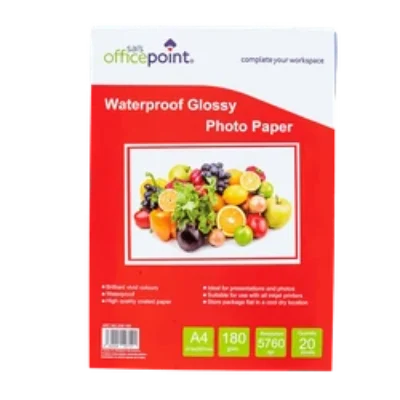 Office Point Glossy Photo Paper  258-180 GSM for Epson/ Brother sheet of 20 – OfficePointPhotoPaper
