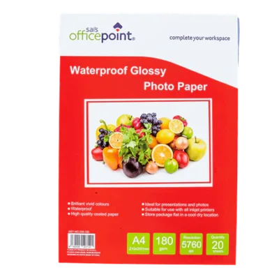 Office Point Glossy Photo Paper  258-200 GSM for Epson/ Brother sheet of 20 – OfficePointPhotoPaper